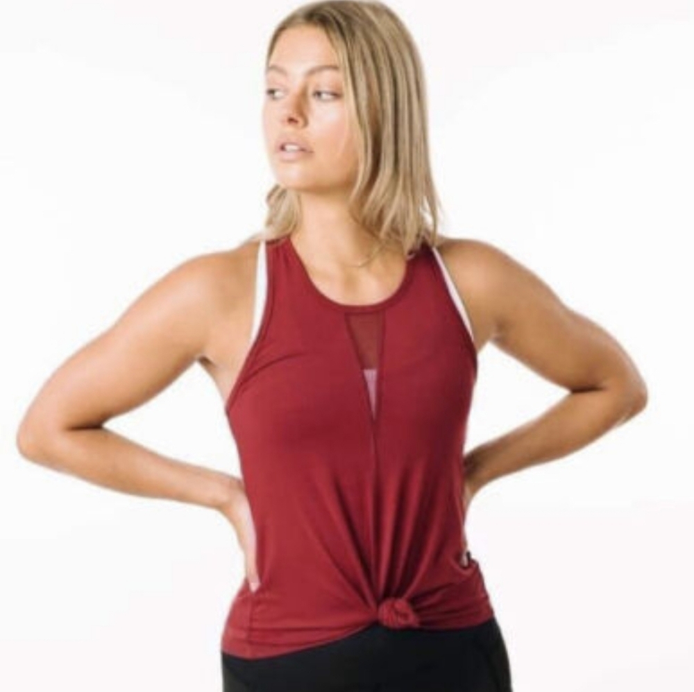 Zyia Effortless Long Tank Top. Cranberry Color. NWT. Size M - Picture 4 of 9